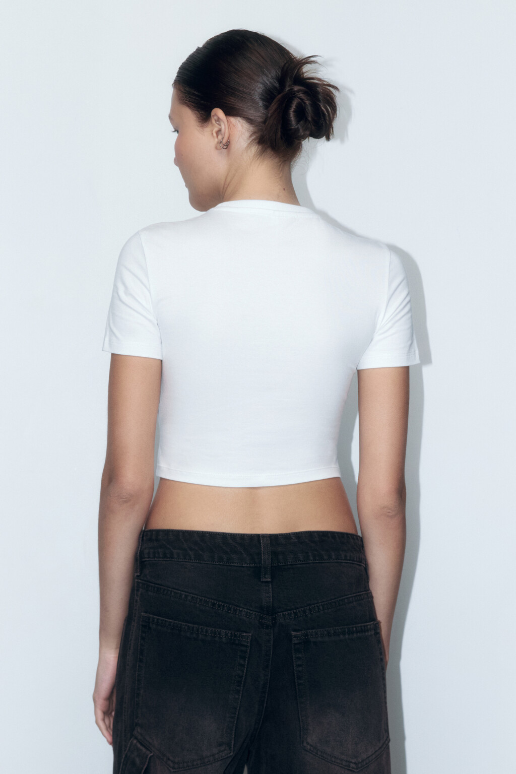 Футболка-топ облегающая с принтом - цвет белый - 3