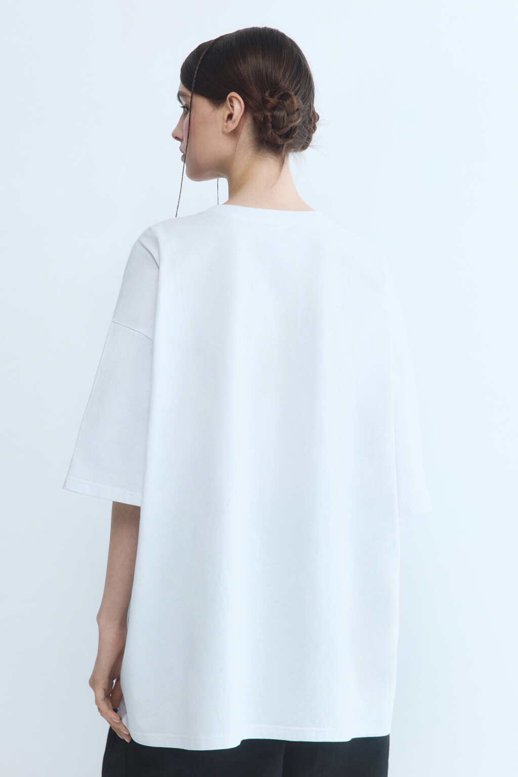 Футболка oversize с принтом в стиле нулевых - цвет белый - 4
