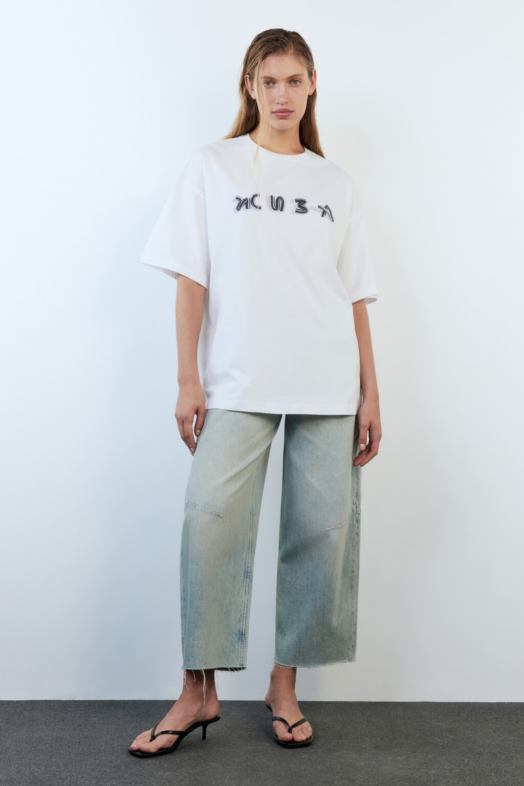 Футболка хлопковая с надписью - цвет белый - 5