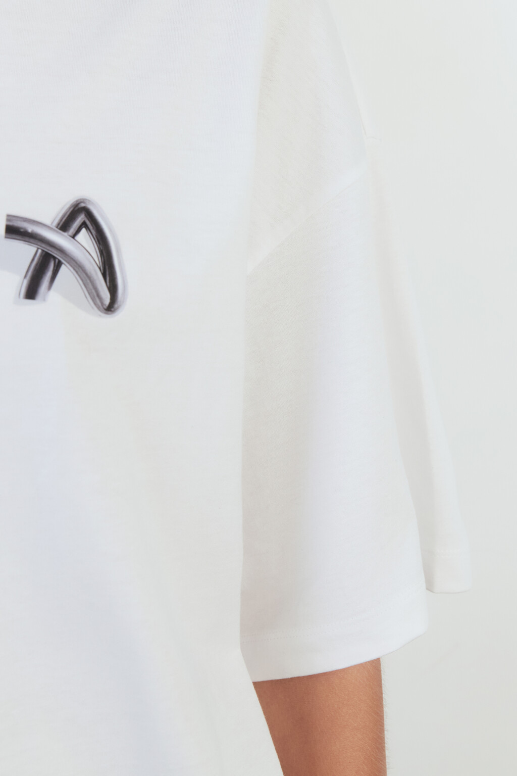 Футболка хлопковая с надписью - цвет белый - 7