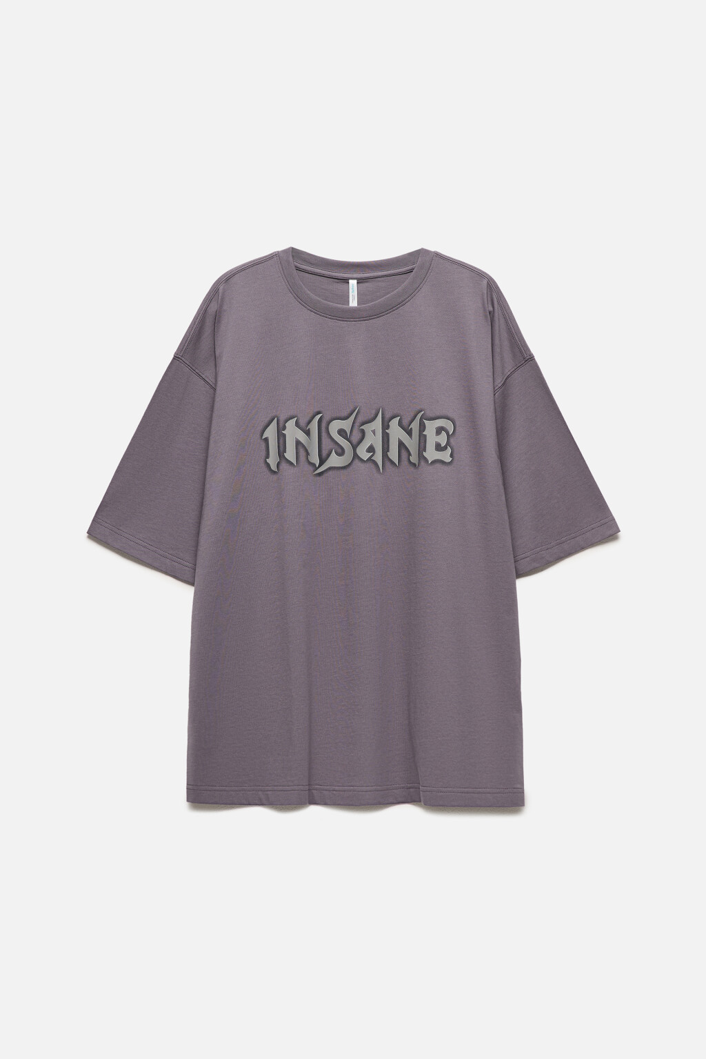 Футболка oversize хлопковая с принтом - цвет серый - 8