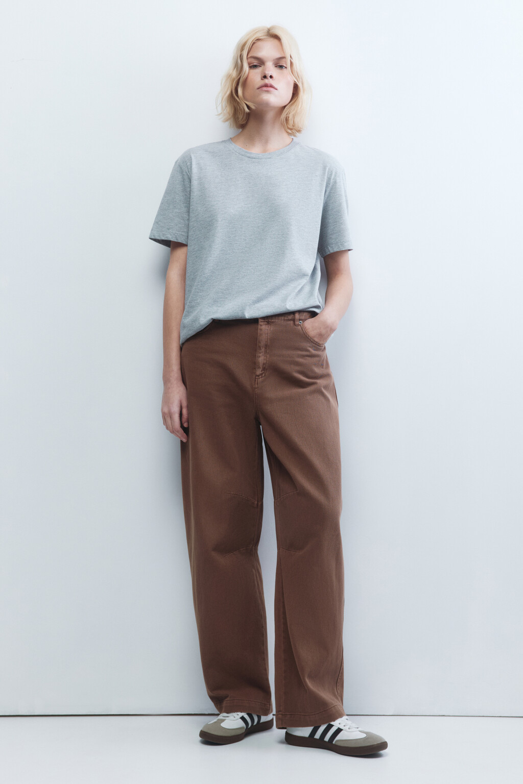 Футболка базовая меланжевая - цвет серый - 5