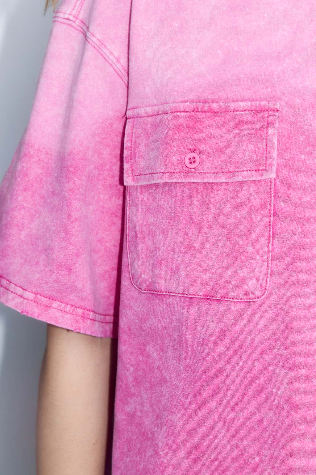 Рубашка из вареного трикотажа с градиентом - цвет розовый - 7