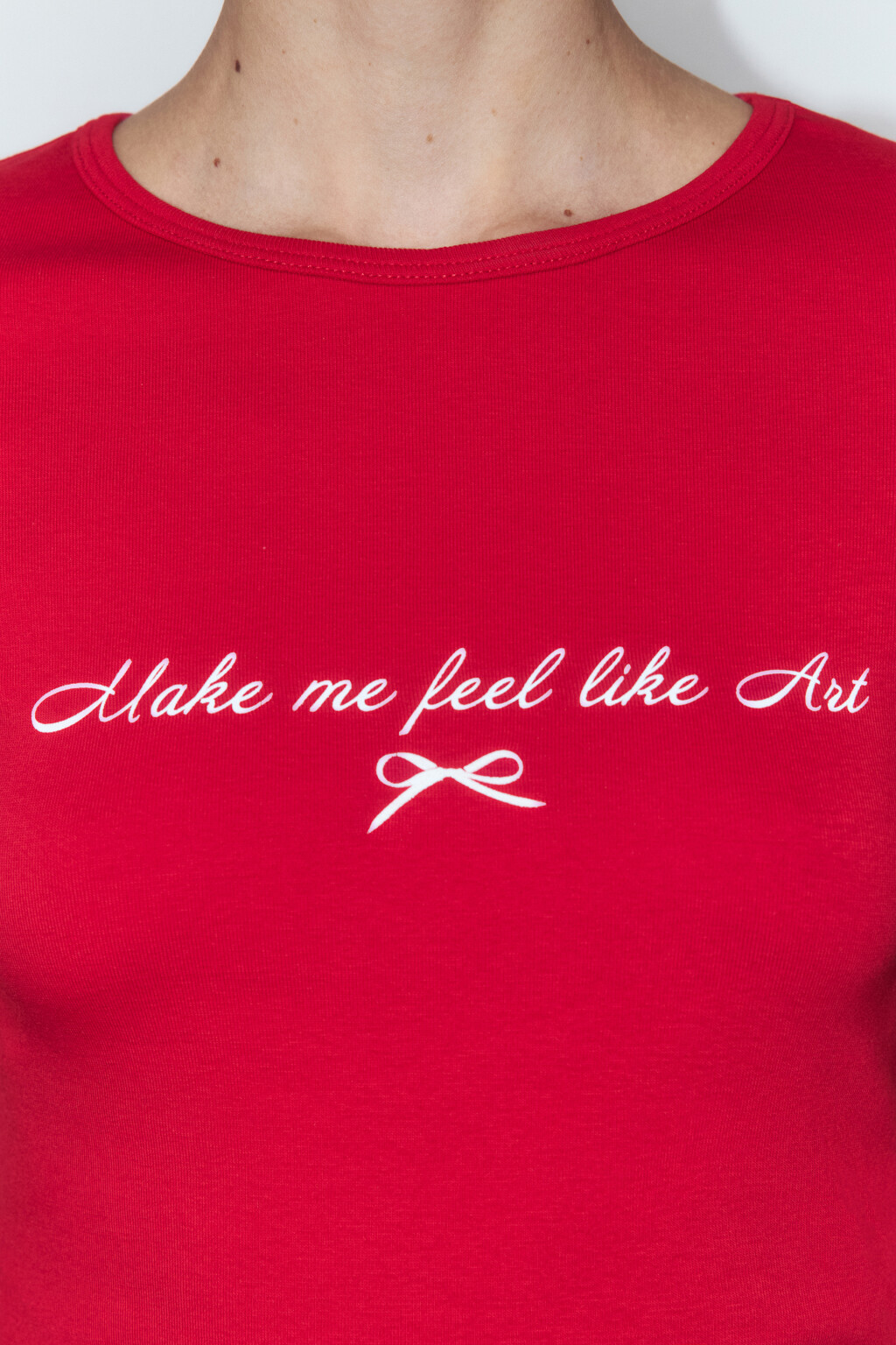 Футболка облегающая с принтом - цвет красный - 5