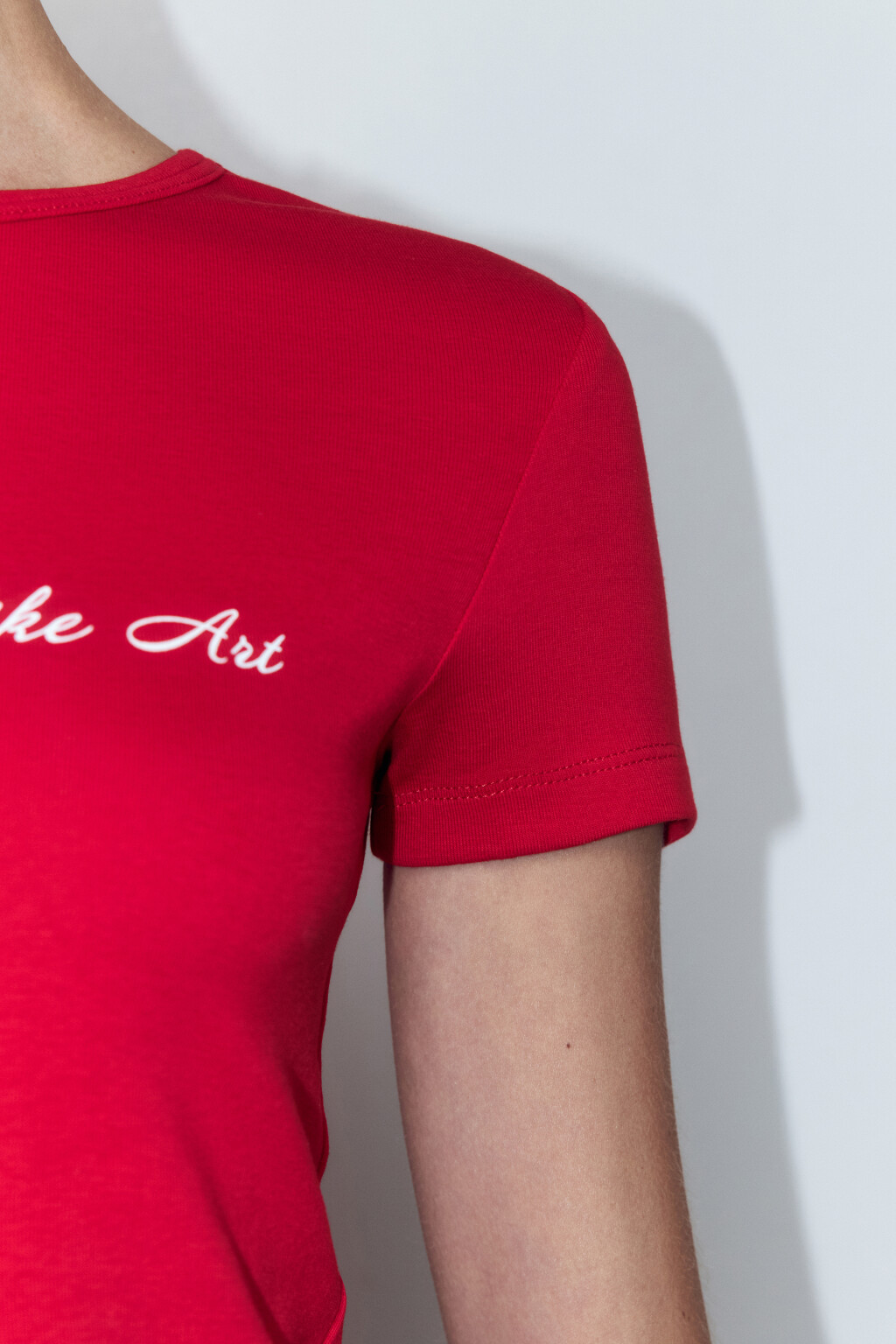 Футболка облегающая с принтом - цвет красный - 6