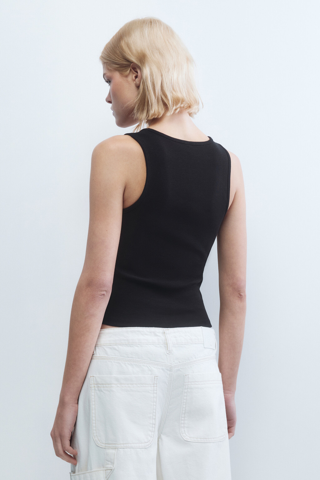 Майка с состаренным эффектом и принтом - цвет черный - 4