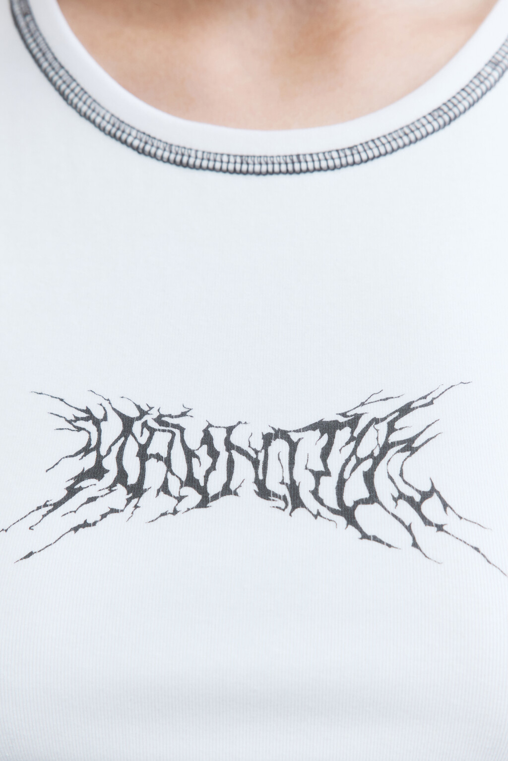 Майка хлопковая с принтом - цвет белый - 6