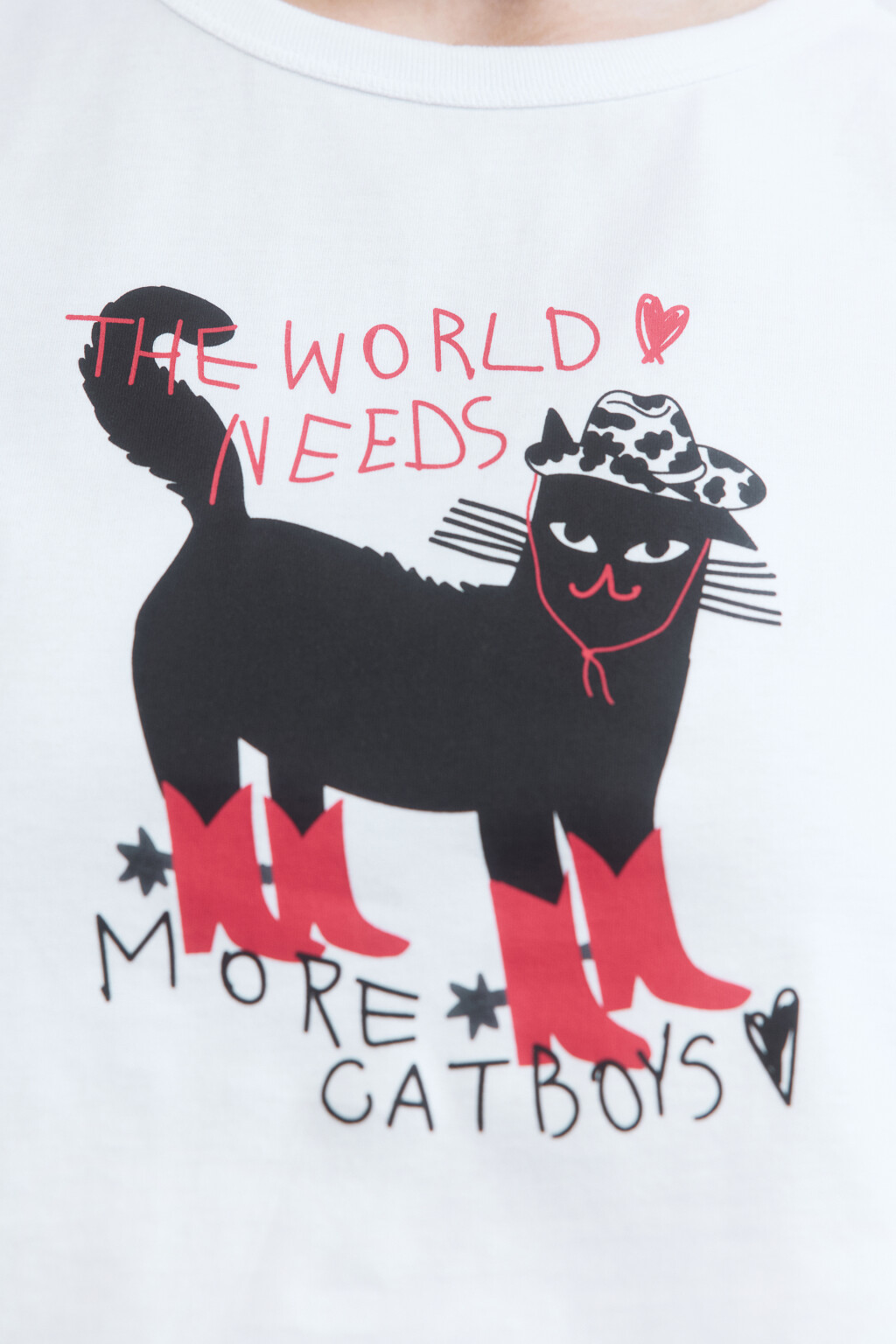 Майка с принтом и асимметричным низом - цвет белый - 6