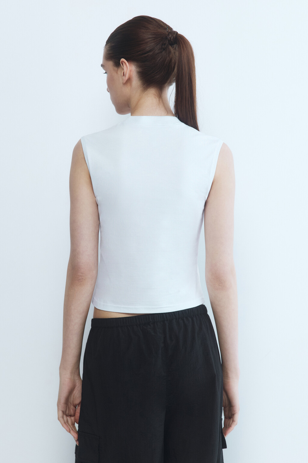 Майка хлопковая свободная - цвет белый - 4