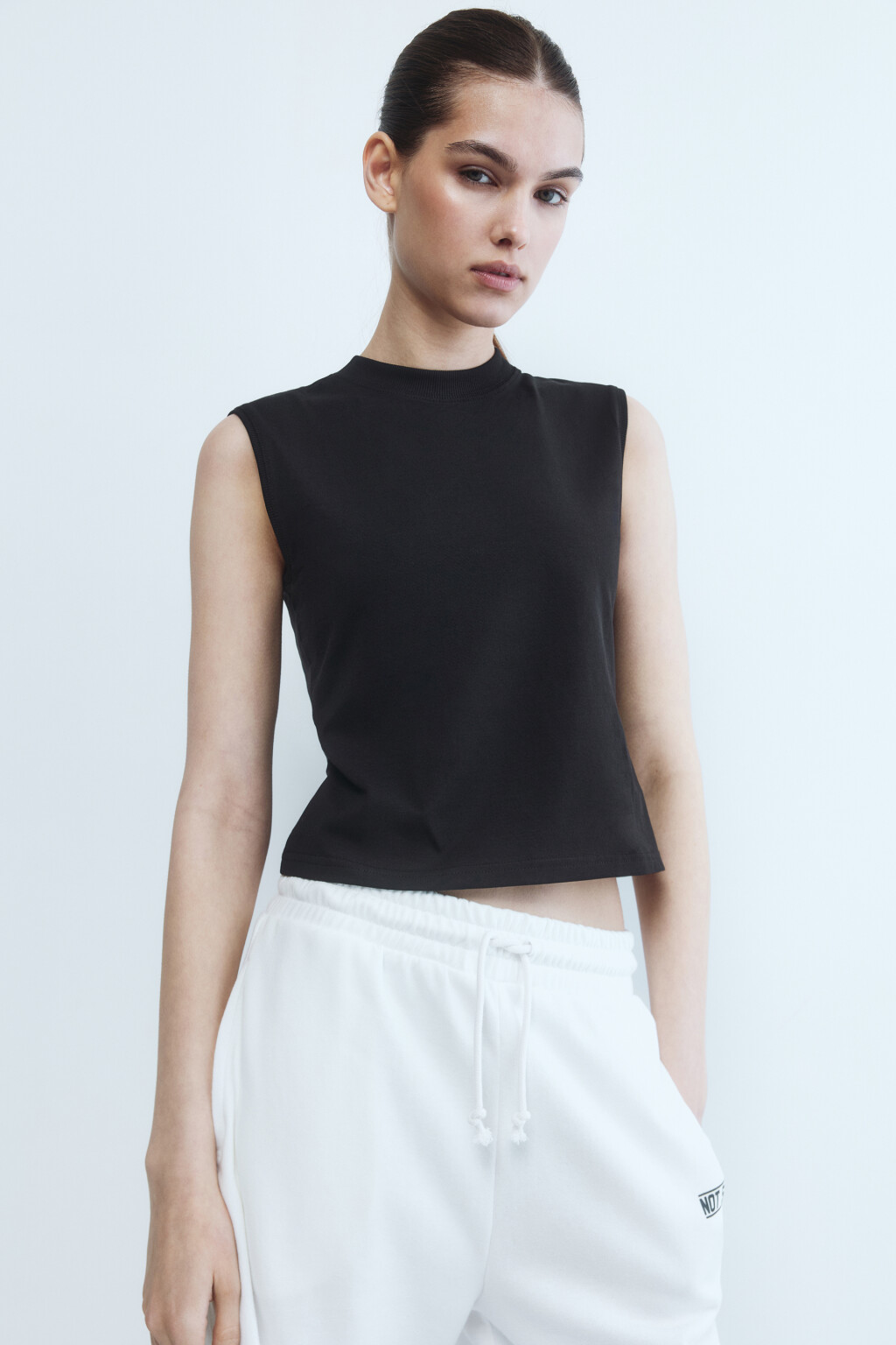 Майка хлопковая свободная - цвет черный - 1