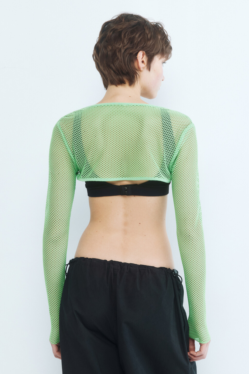 Болеро короткое из сетки - цвет зеленый - 4