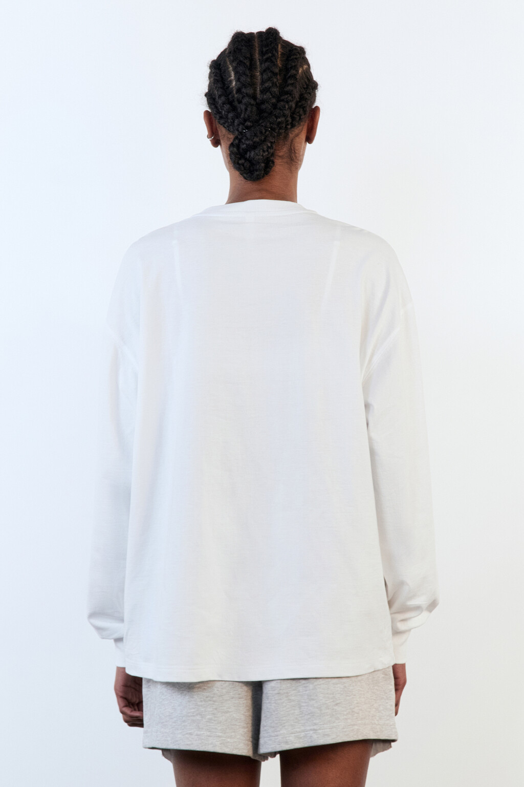 Лонгслив oversize хлопковый с принтом - цвет белый - 5