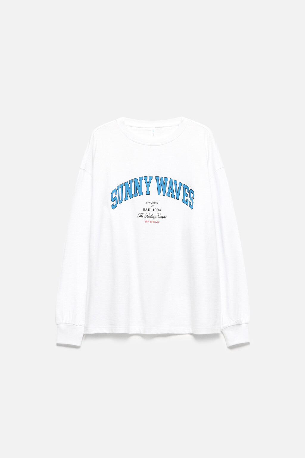 Лонгслив oversize хлопковый с принтом - цвет белый - 9