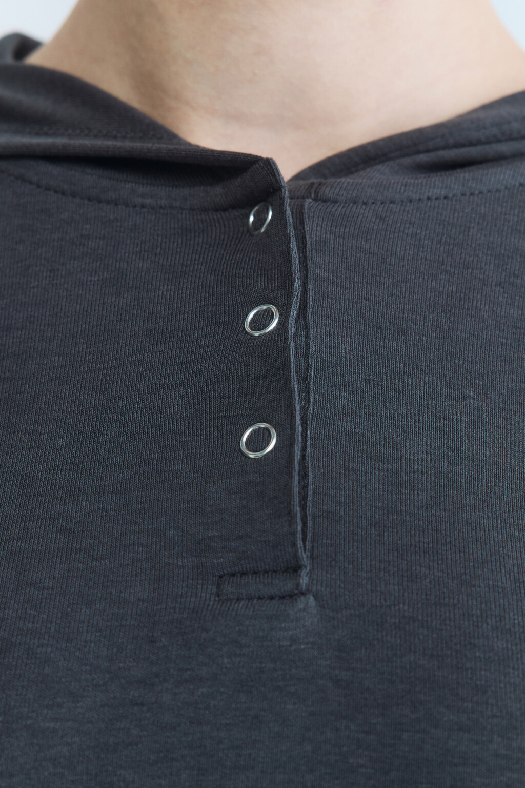 Лонгслив облегающий с капюшоном - цвет серый - 7