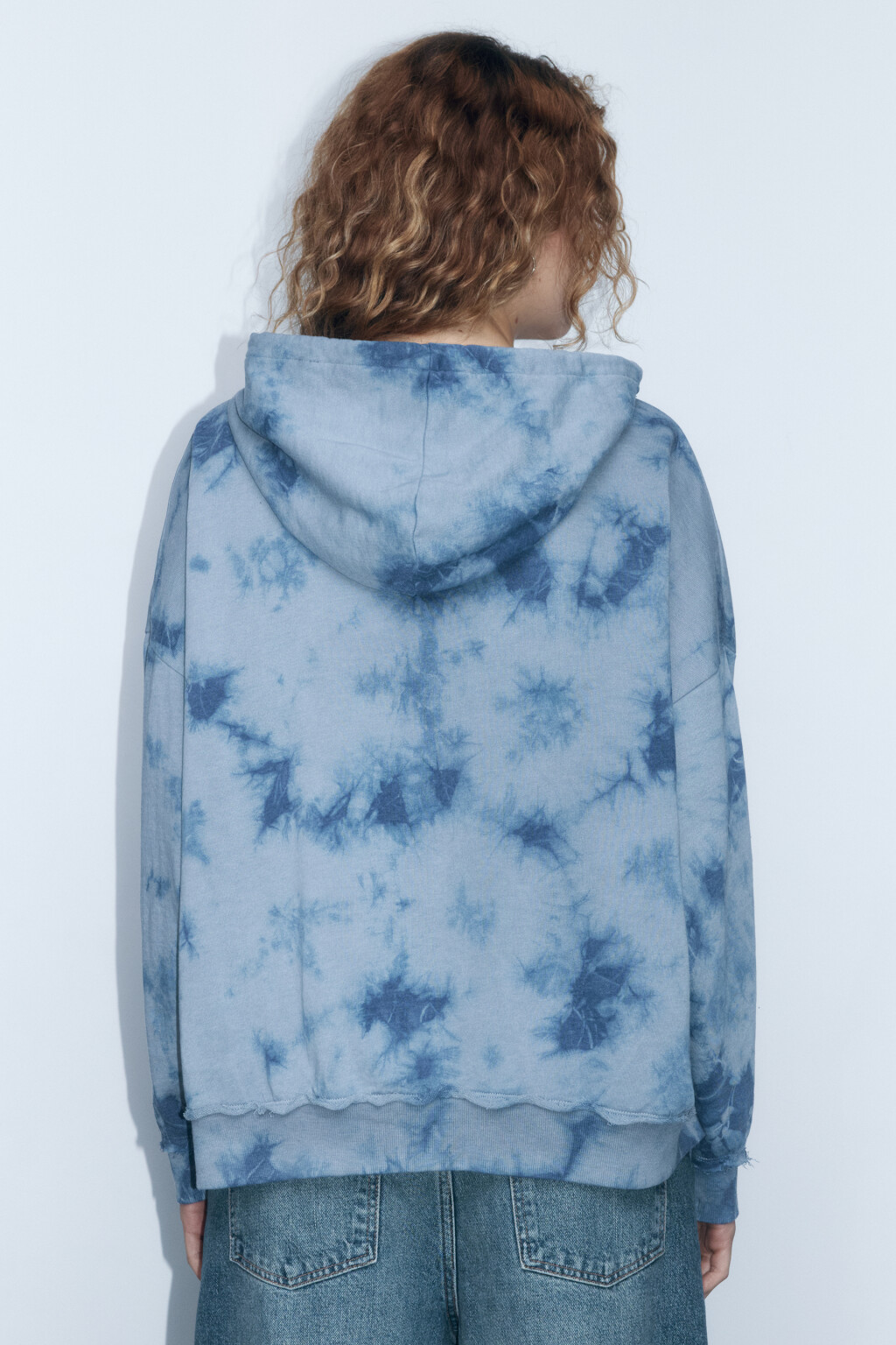 Толстовка на молнии с вареным эффектом - цвет синий - 5