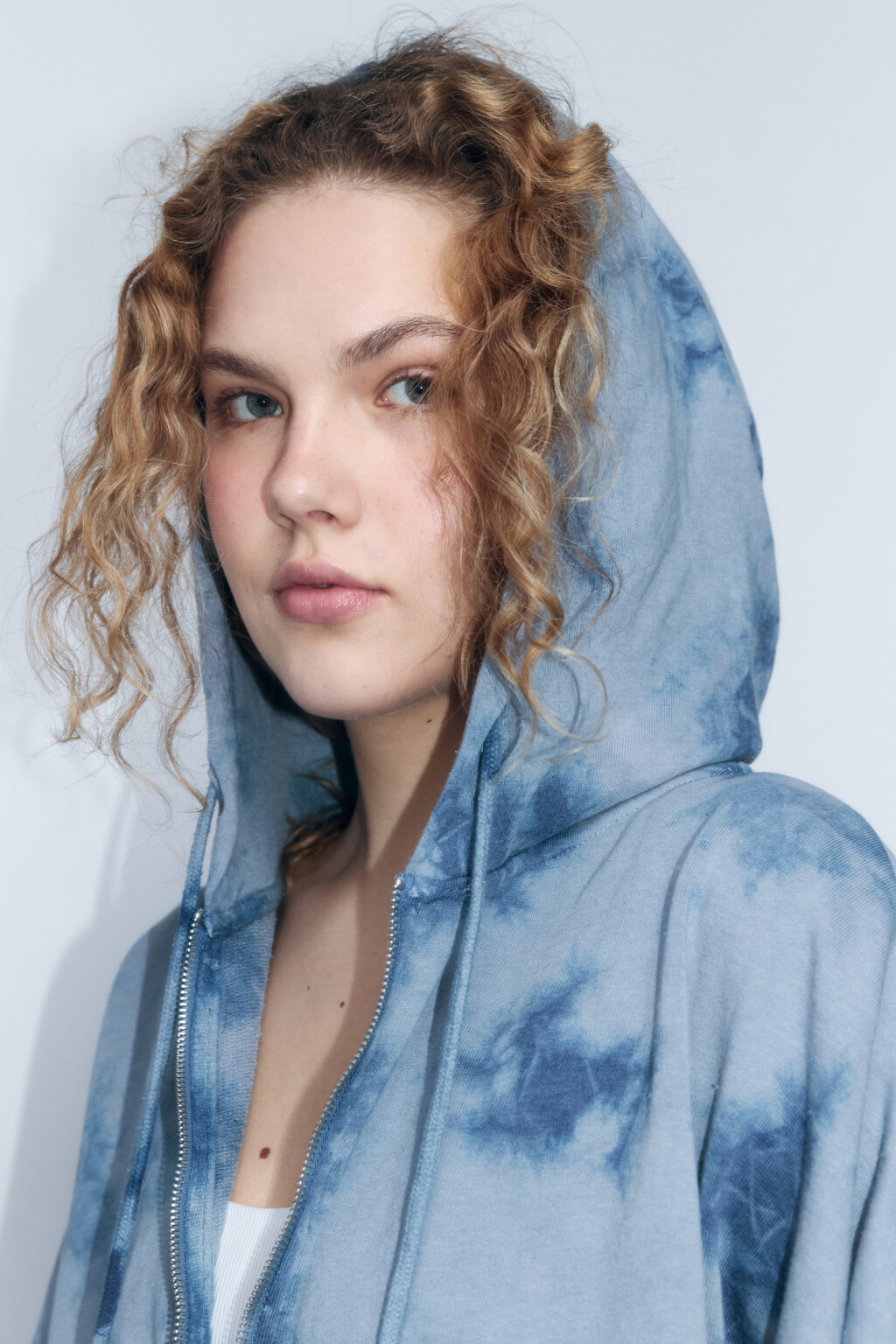 Толстовка на молнии с вареным эффектом - цвет синий - 7