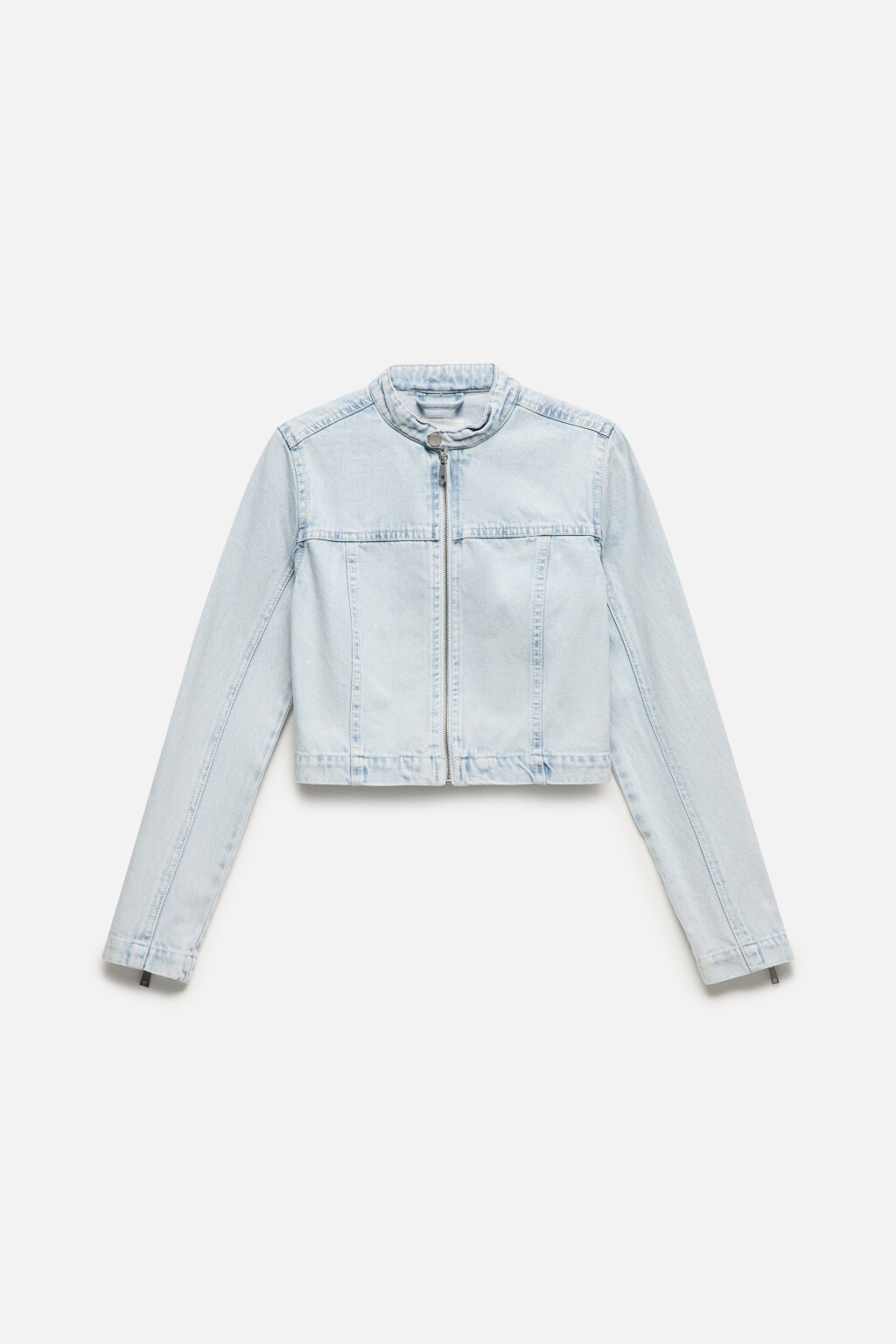 Куртка джинсовая укороченная на молнии - цвет голубой - 9