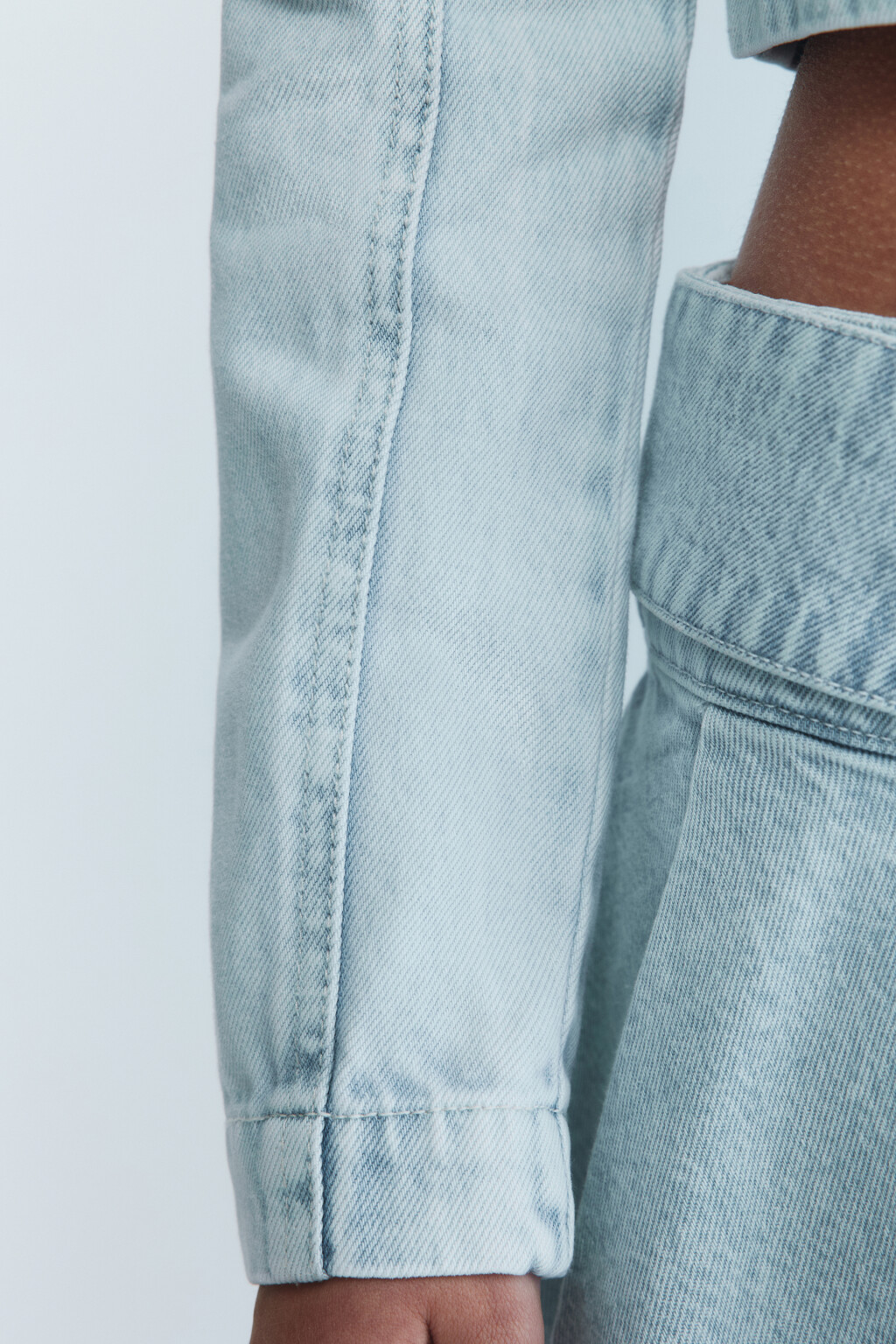 Куртка джинсовая укороченная на молнии - цвет голубой - 7