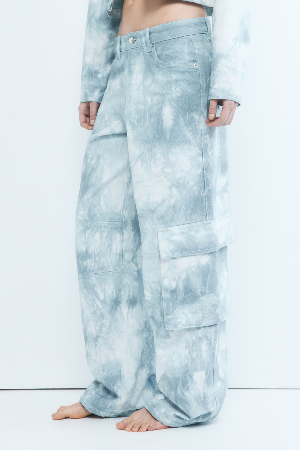 Джинсы-карго с низкой посадкой - цвет голубой - 3