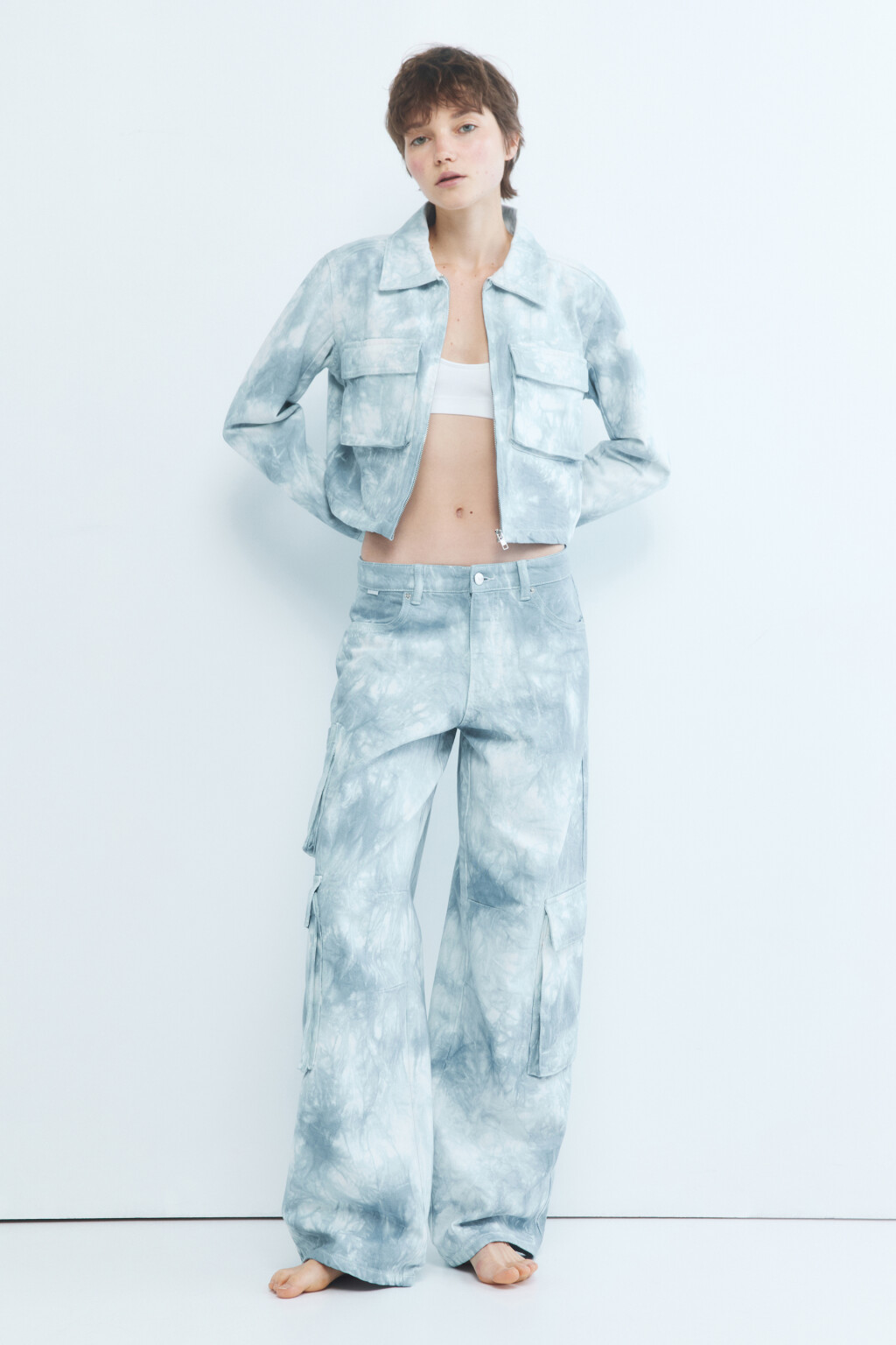 Джинсы-карго с низкой посадкой - цвет голубой - 5