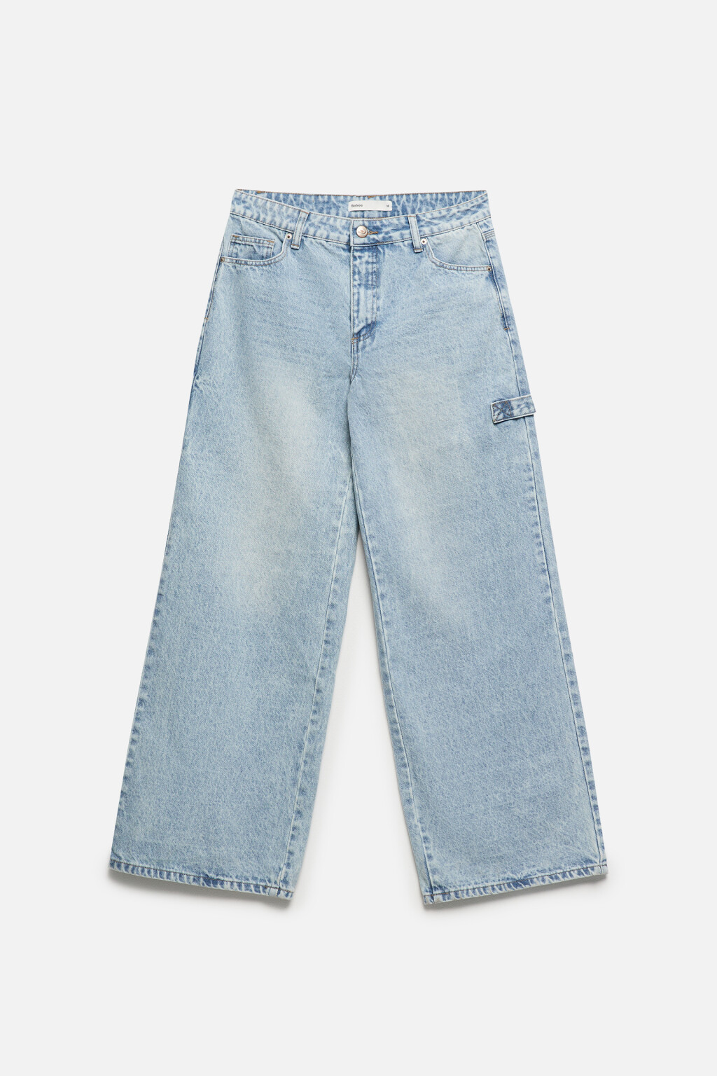 Джинсы широкие с декоративной петлей - цвет голубой - 8