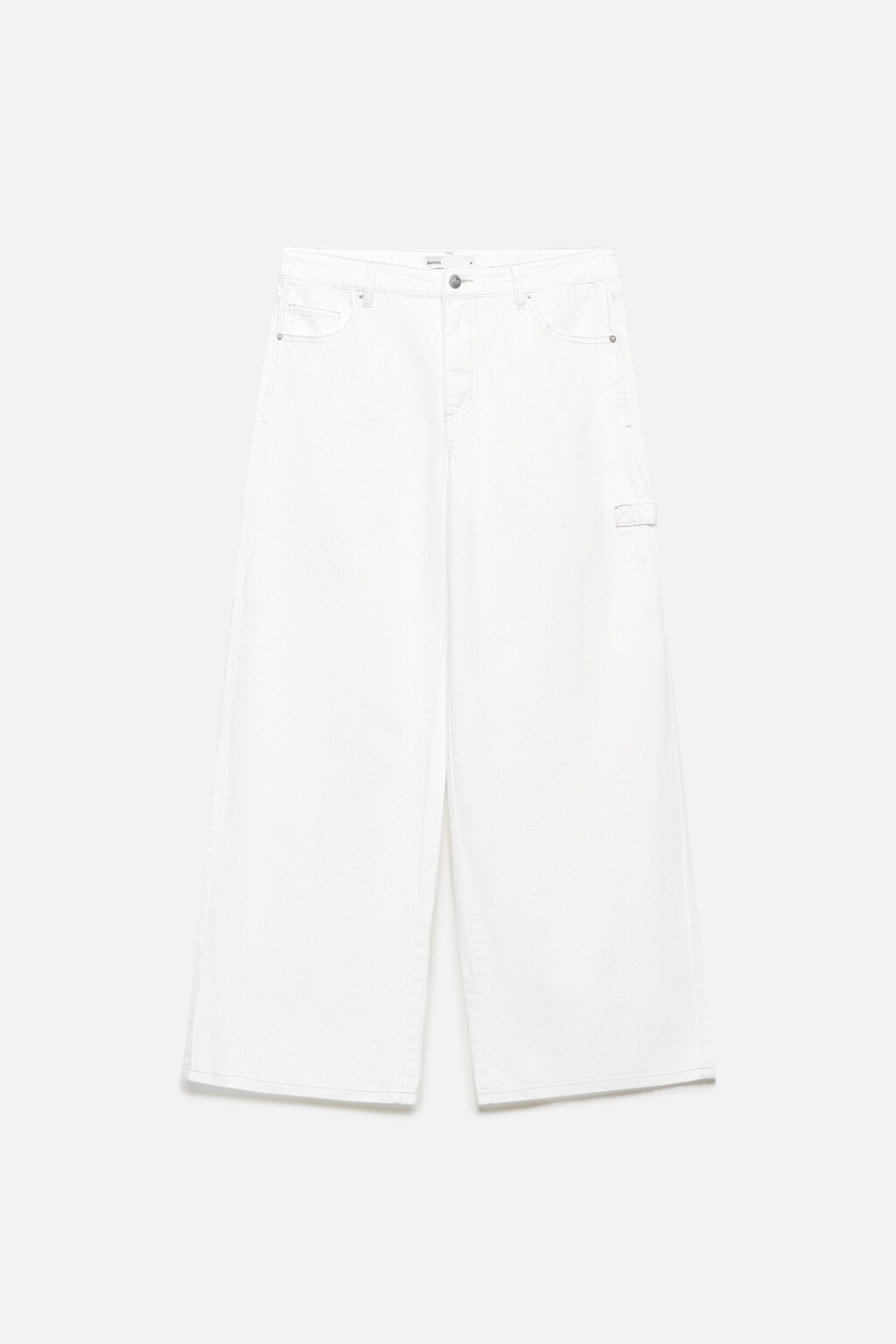 Джинсы широкие с декоративной петлей - цвет белый - 8