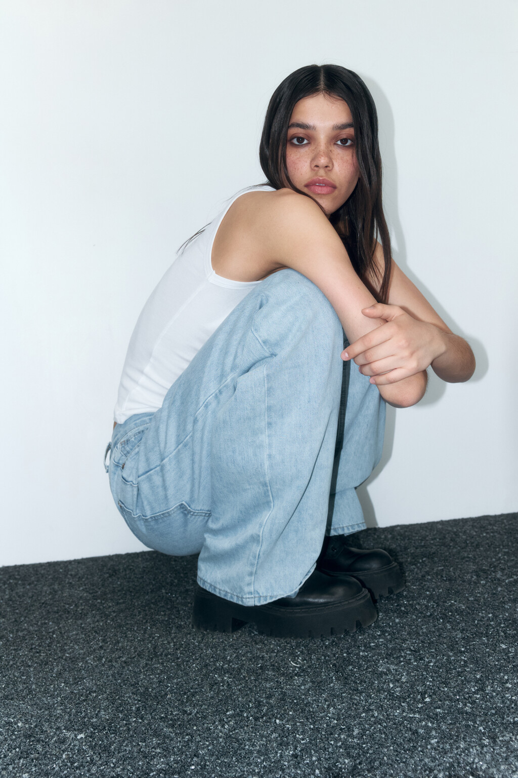 Джинсы baggy fit со средней посадкой - цвет голубой - 1