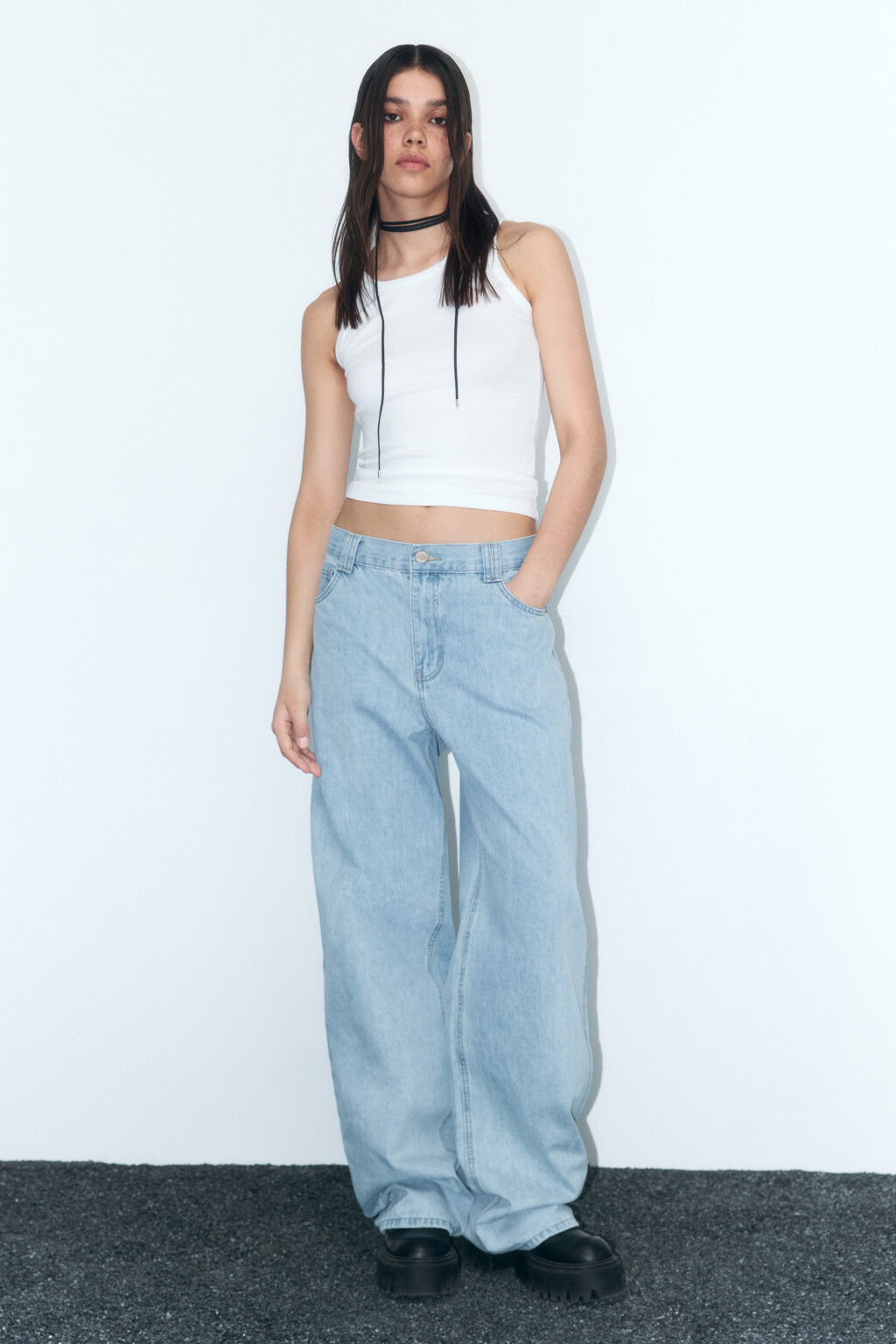 Джинсы baggy fit со средней посадкой - цвет голубой - 6