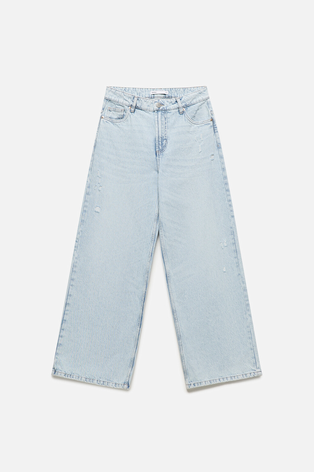 Джинсы wide широкие с потертостями - цвет голубой - 7