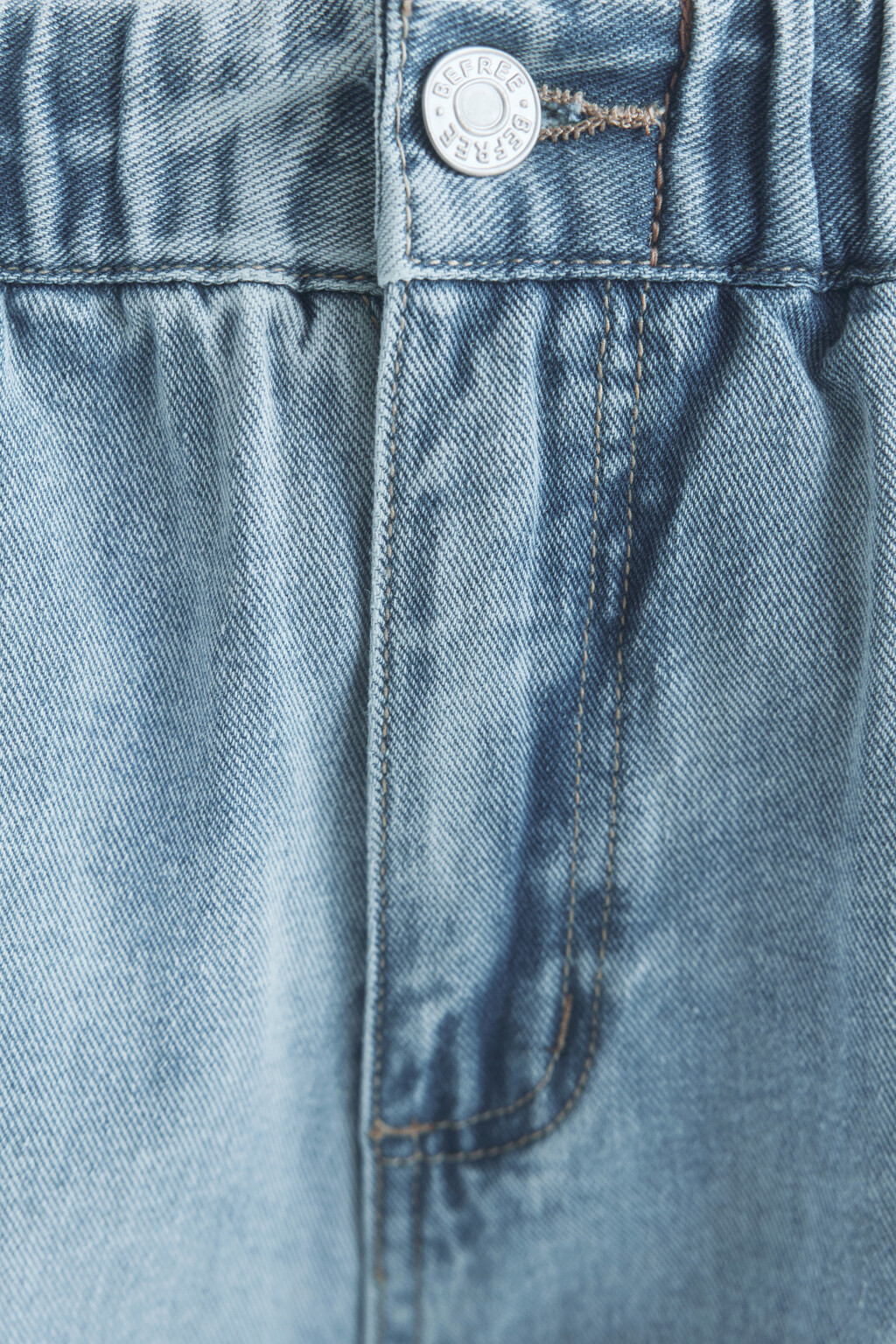 Джинсы-парашюты широкие с драпировками - цвет голубой - 6