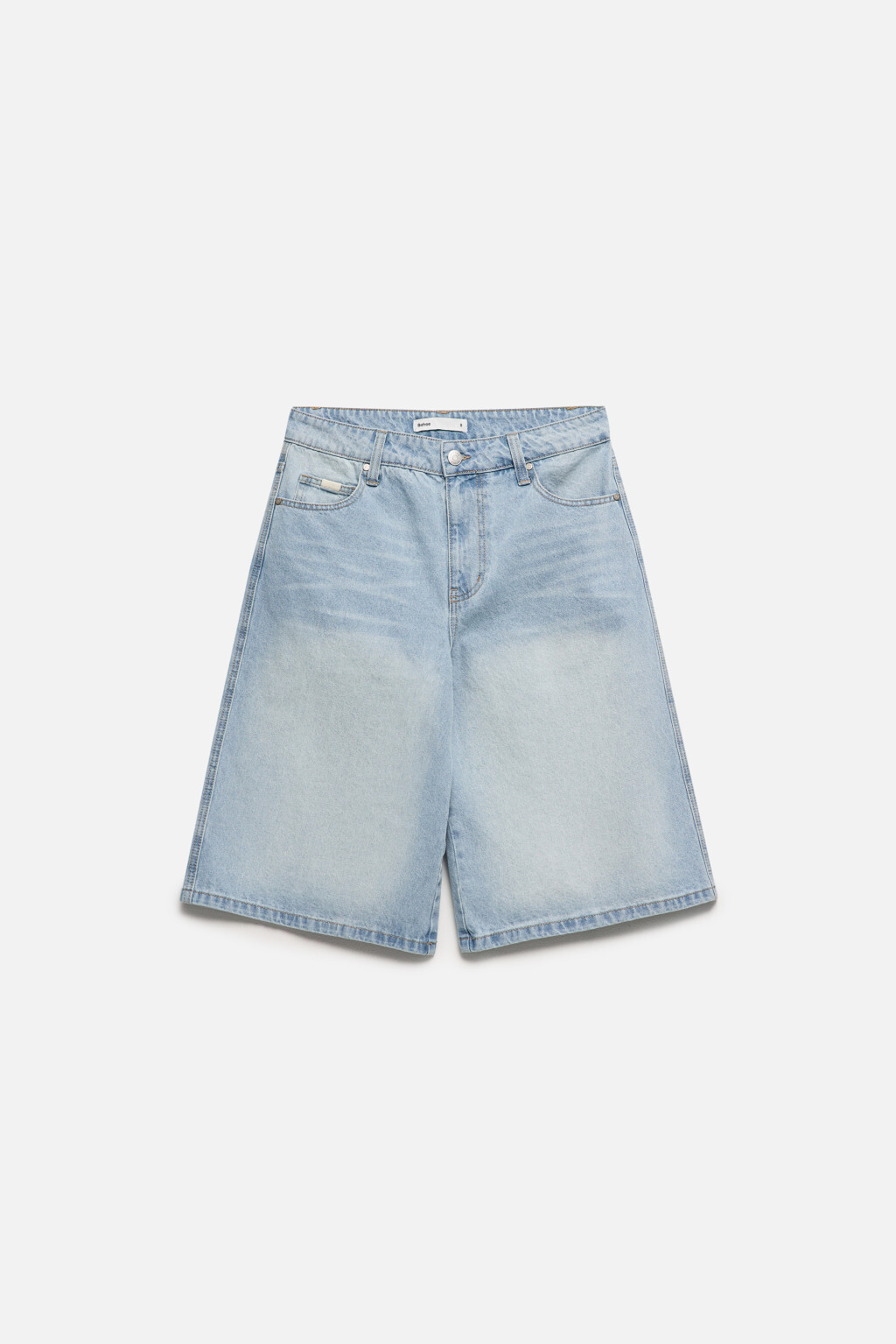 Шорты-бермуды джинсовые с низкой посадкой - цвет голубой - 8