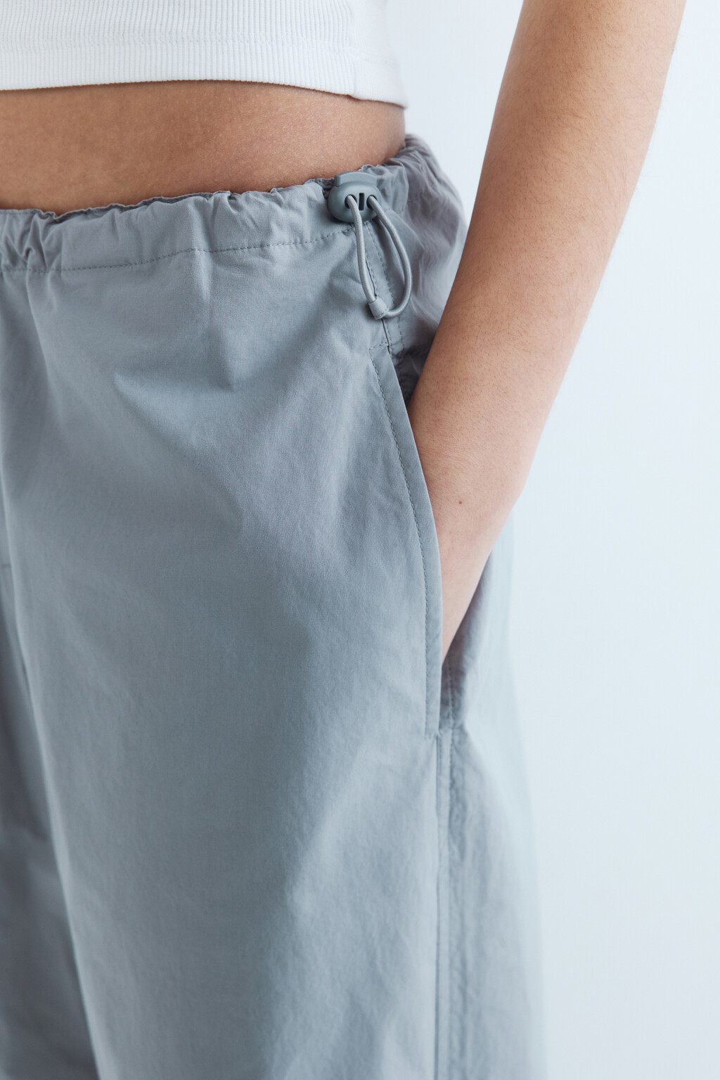 Брюки-парашюты с низкой посадкой - цвет серый - 7
