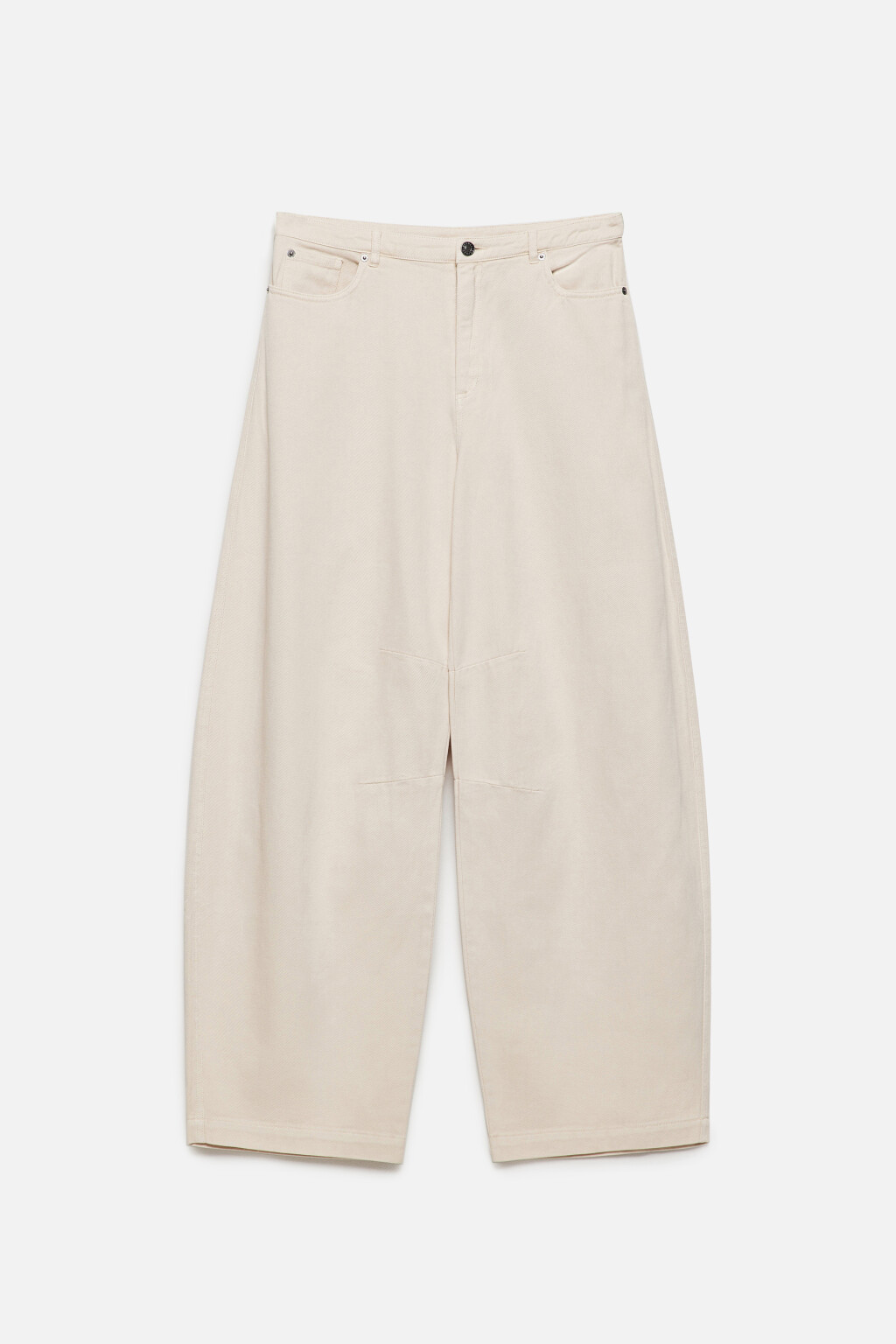 Брюки baggy fit широкие из твила - цвет бежевый - 8