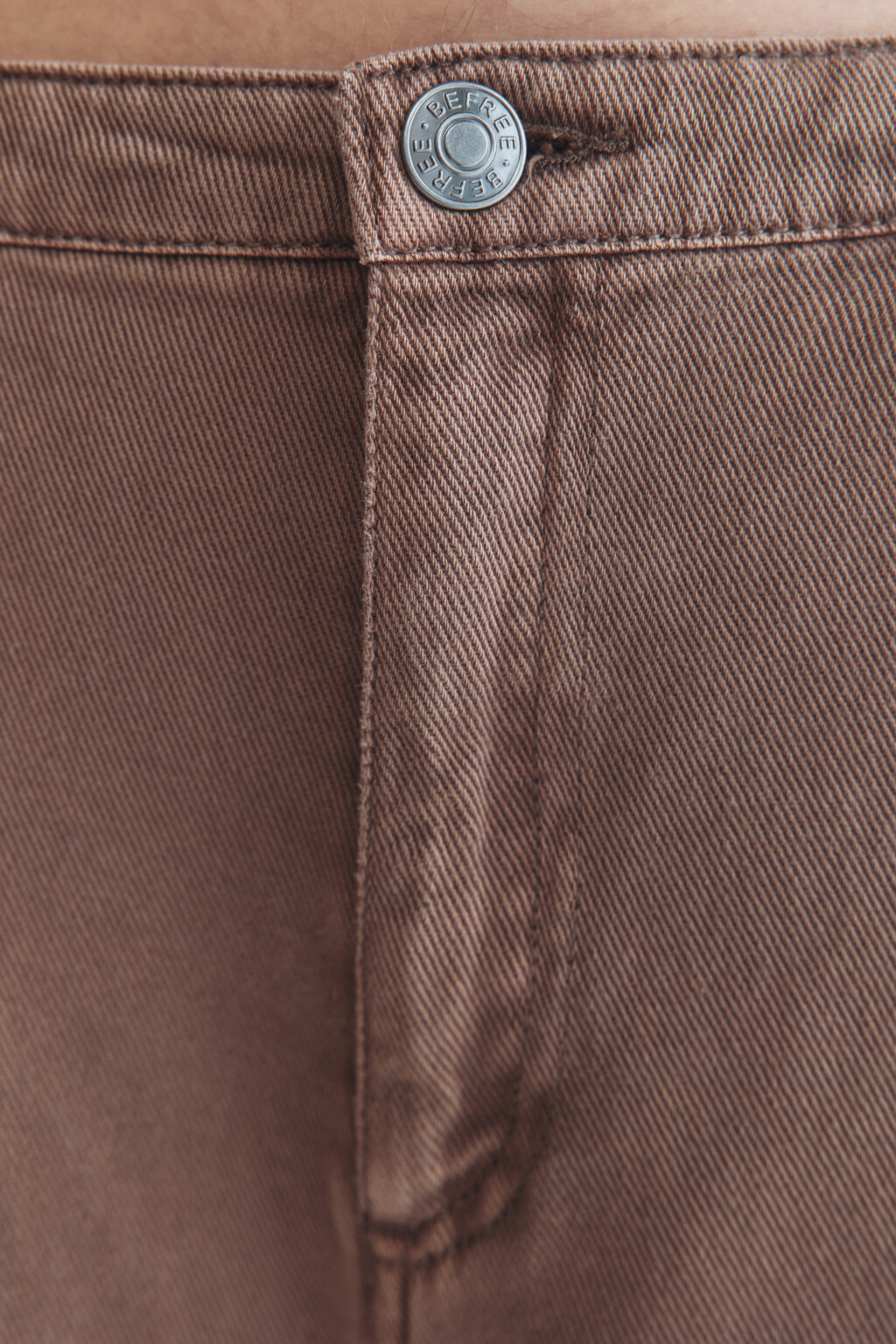 Брюки baggy fit широкие из твила - цвет коричневый - 6