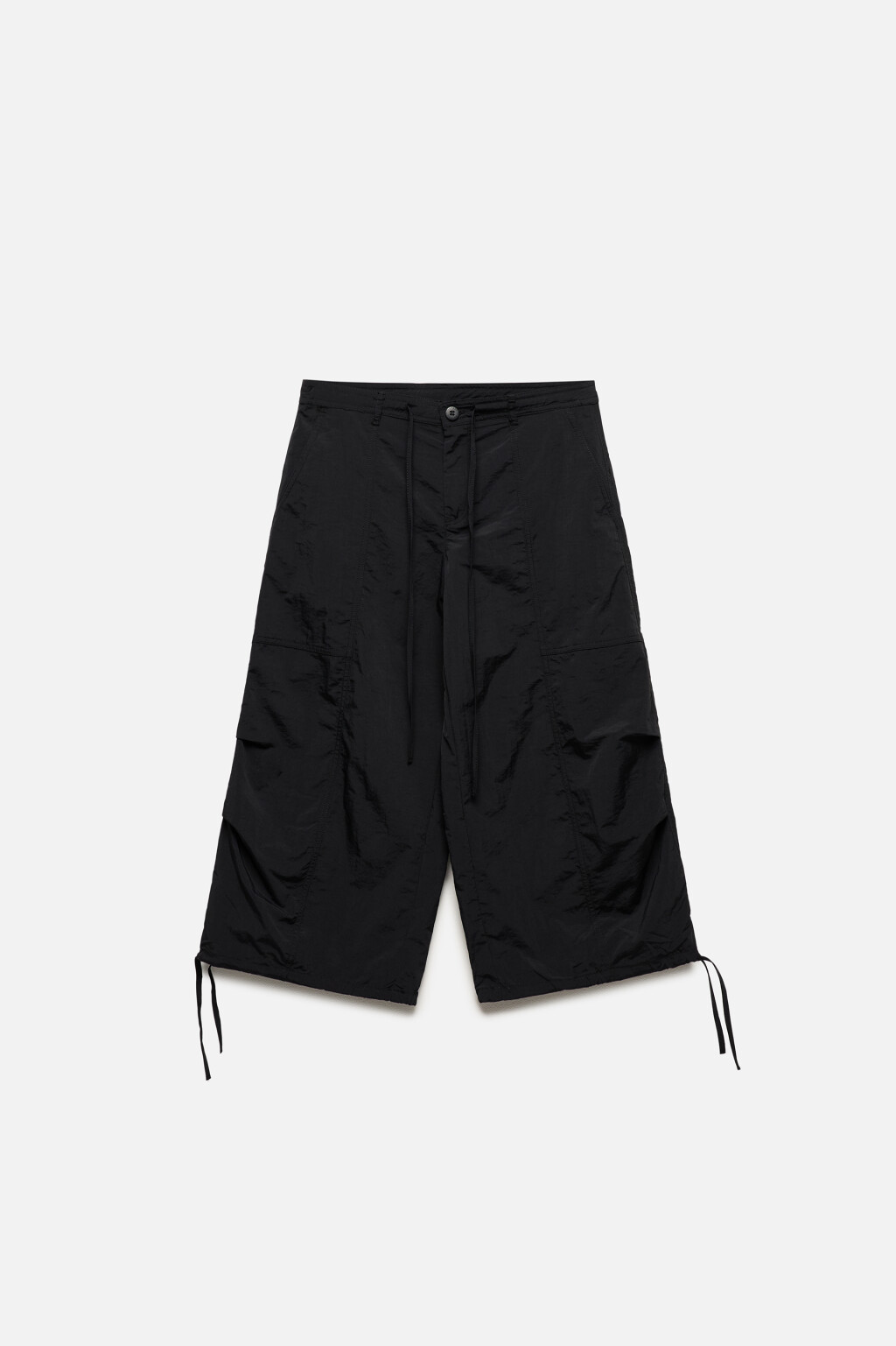 Брюки-капри широкие из нейлона - цвет черный - 9