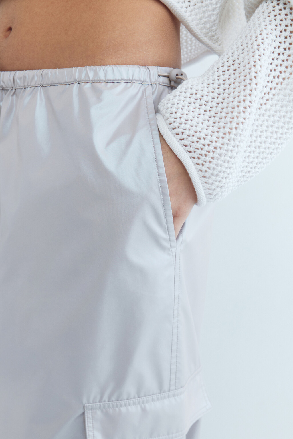 Юбка-парашют миди с неоновым эффектом - цвет серый - 7