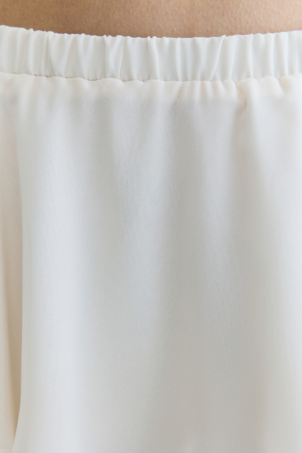 Юбка-трапеция мини шифоновая с воланом - цвет бежевый - 6