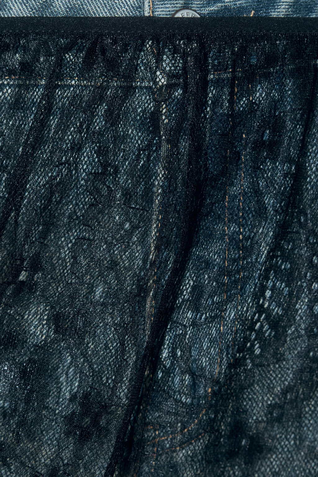 Юбка-баска кружевная с завязками - цвет черный - 6