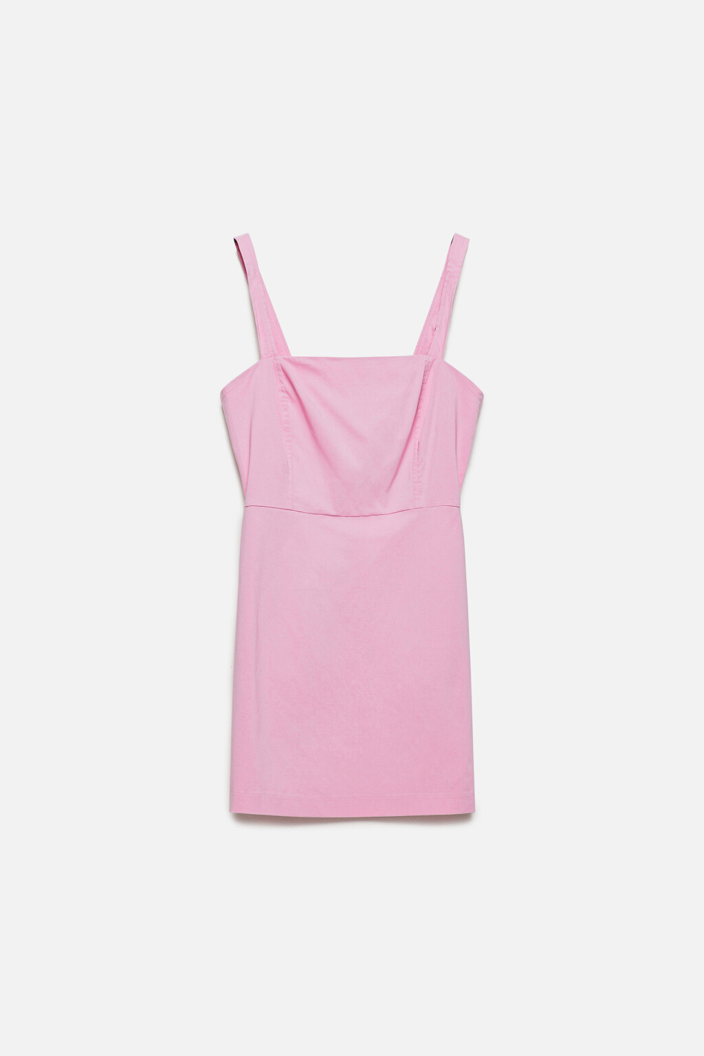 Сарафан мини приталенный на широких бретелях - цвет розовый - 8