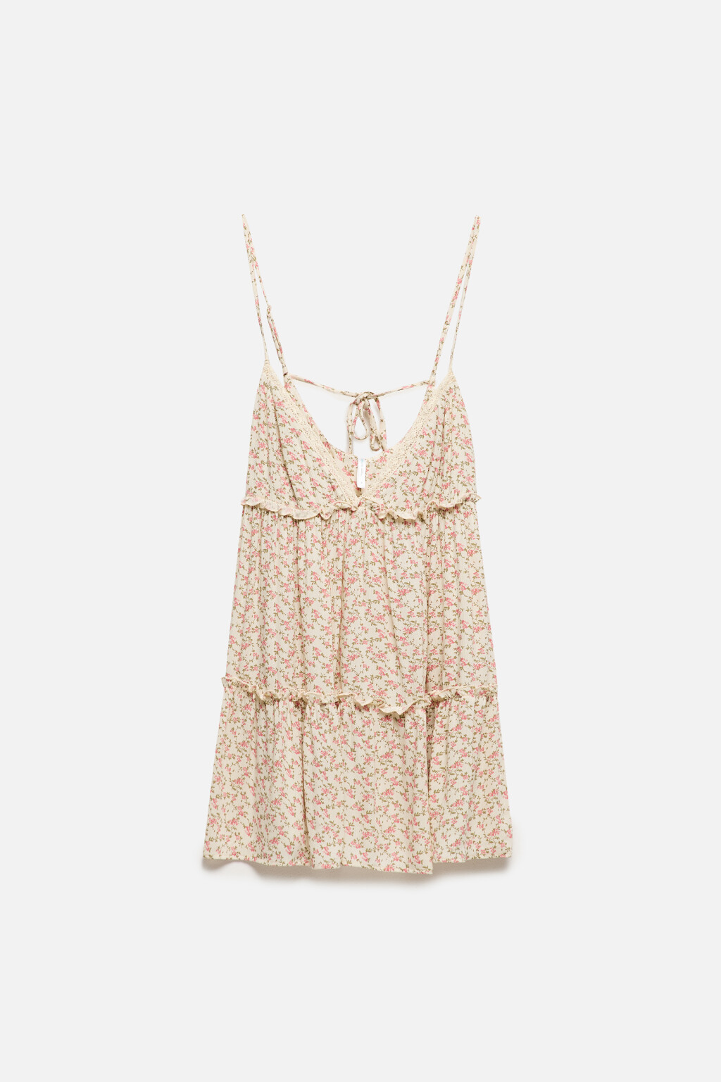 Сарафан-трапеция вискозный с оборками - цвет бежевый - 8