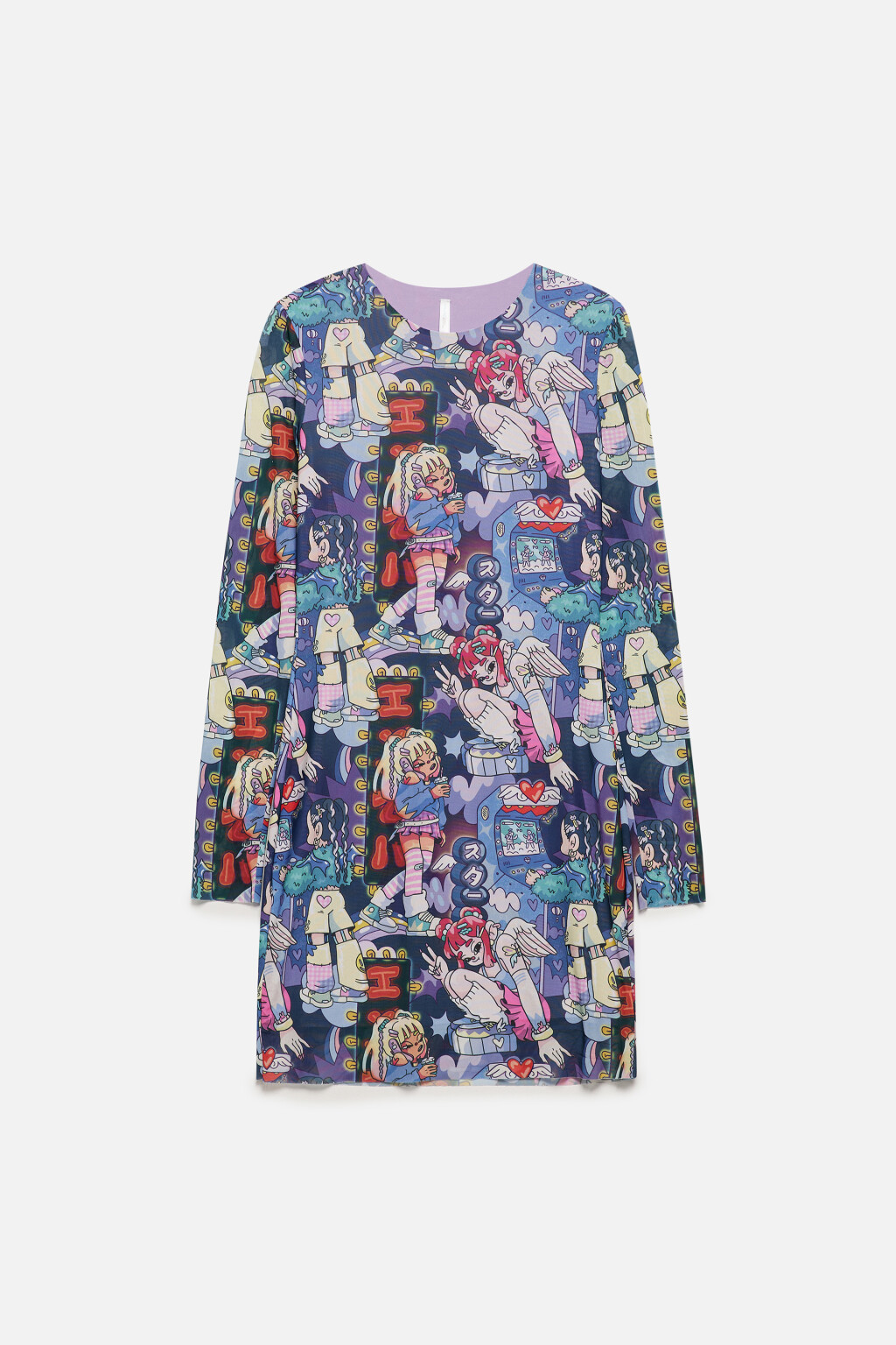 Платье сетчатое облегающее с принтом - цвет мультиколор - 8