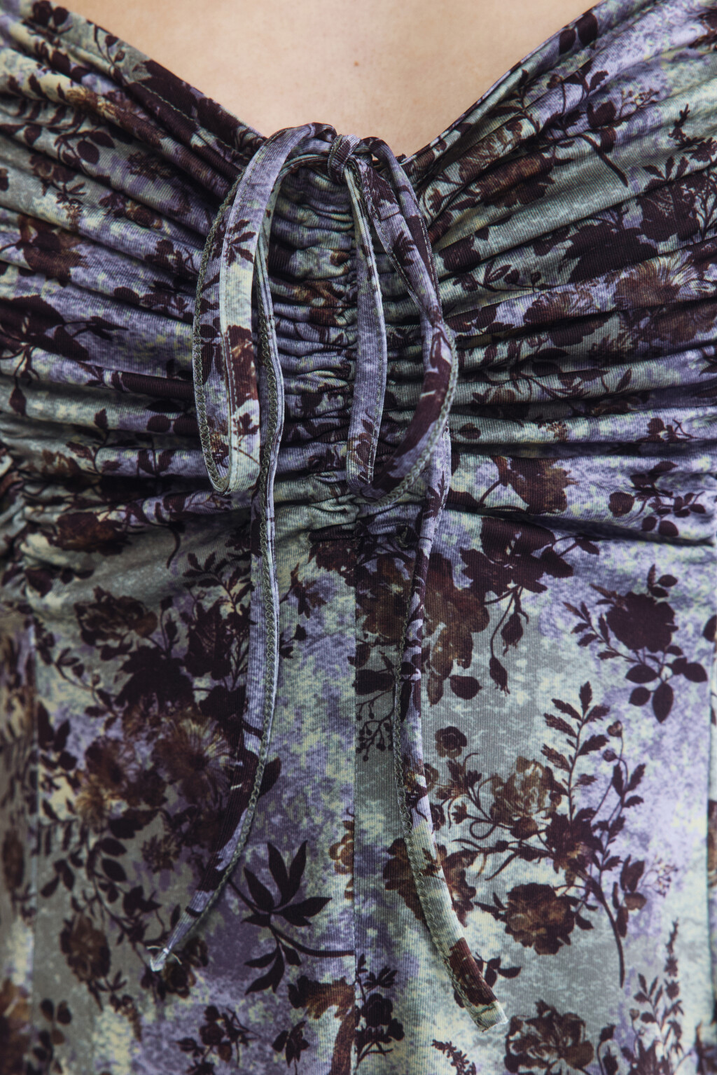 Платье-сарафан мини с драпировками и завязками - цвет мультиколор - 6