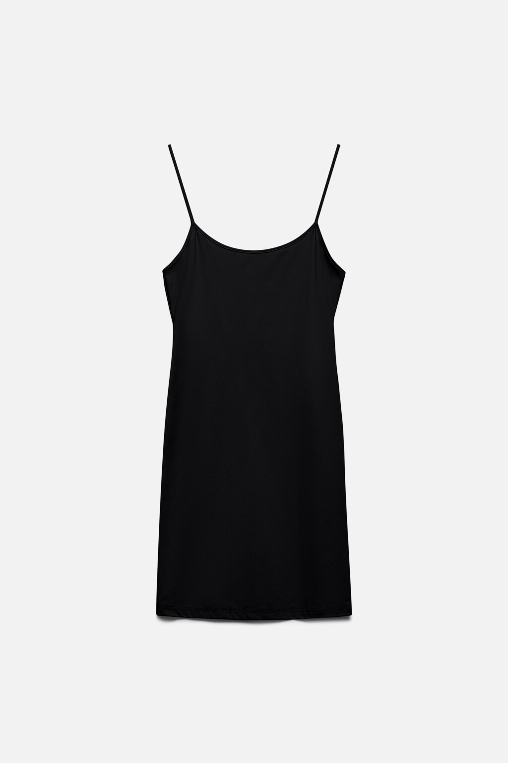 Платье мини облегающее на тонких бретельках - цвет черный - 8