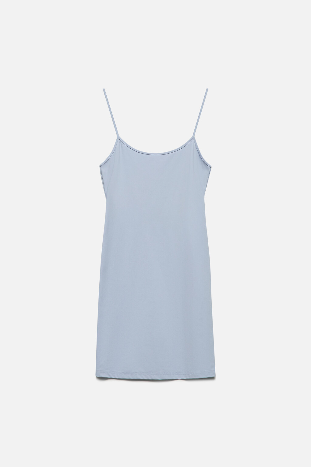 Платье мини облегающее на тонких бретельках - цвет голубой - 9