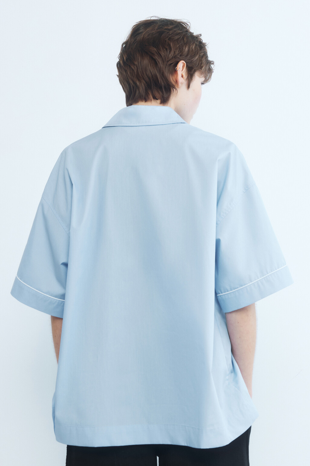 Рубашка с короткими рукавами и принтом - цвет голубой - 4