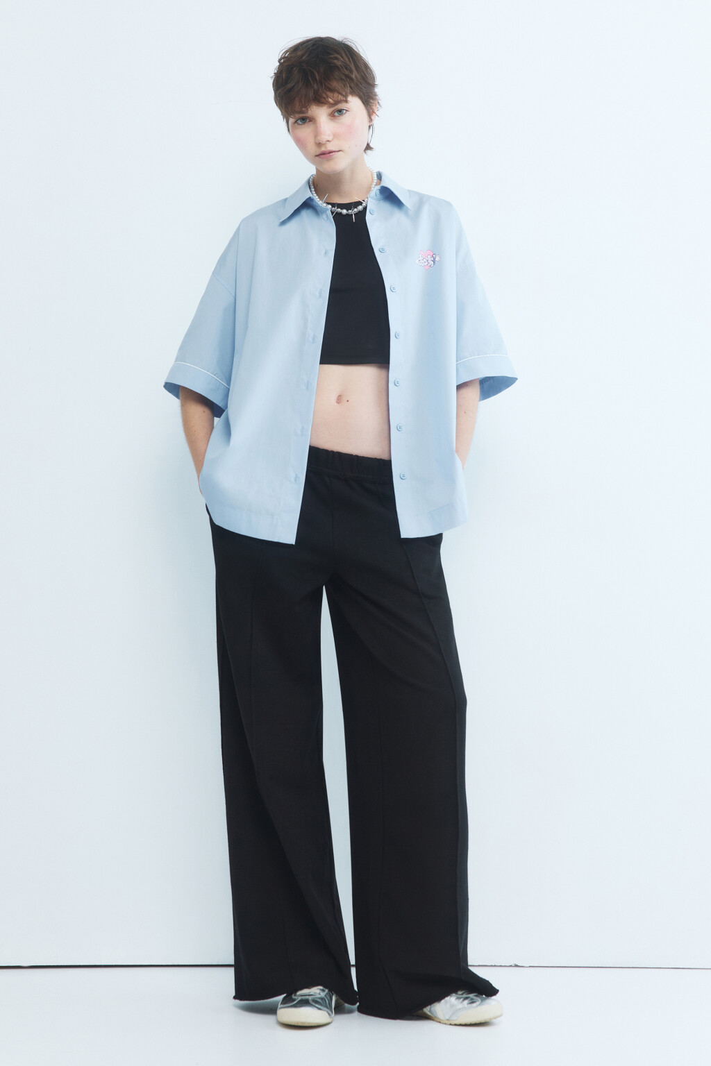 Рубашка с короткими рукавами и принтом - цвет голубой - 5