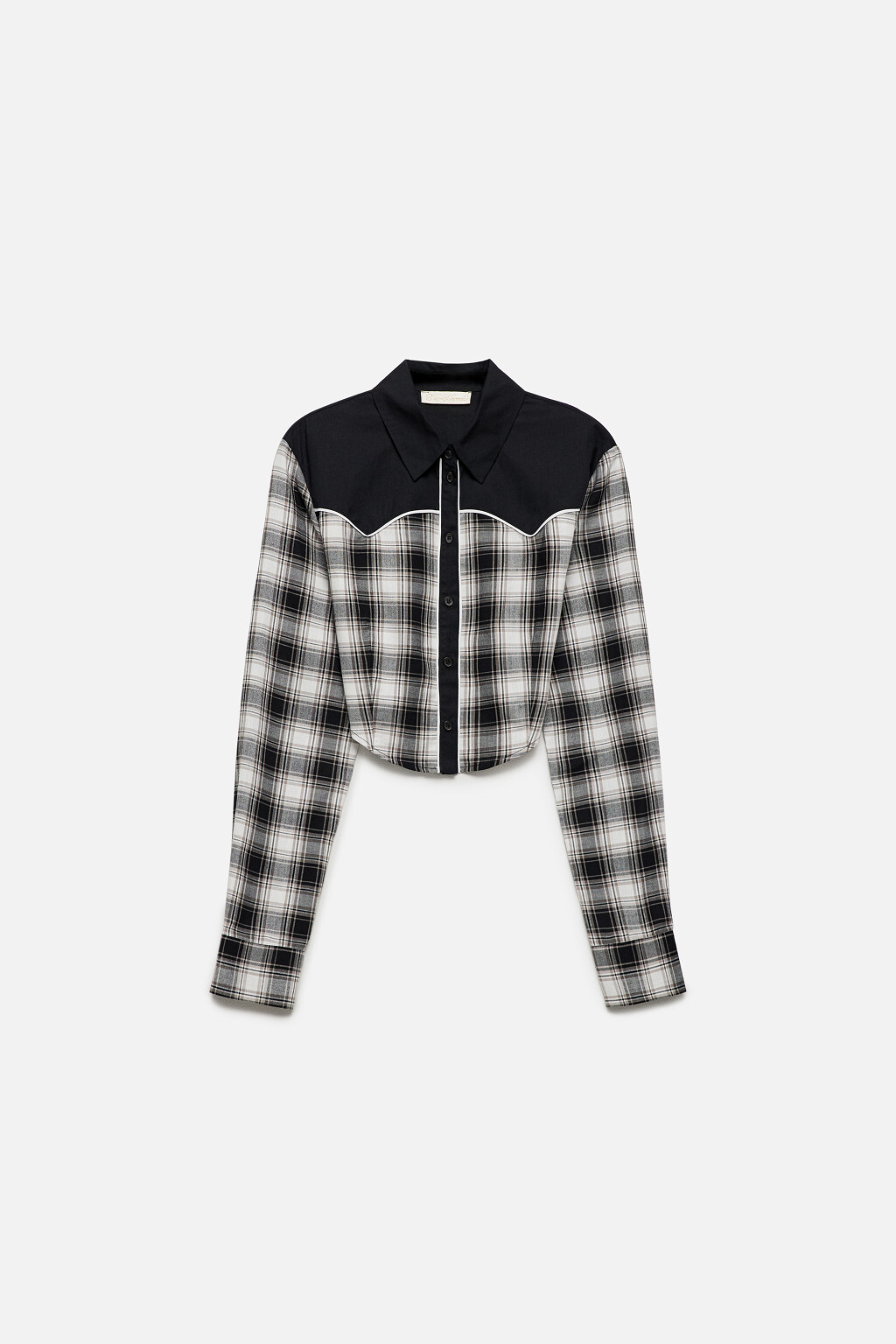 Рубашка укороченная в ковбойском стиле - цвет черный - 8