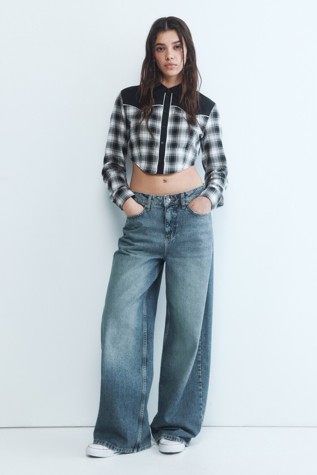 Рубашка укороченная в ковбойском стиле - цвет черный - 5