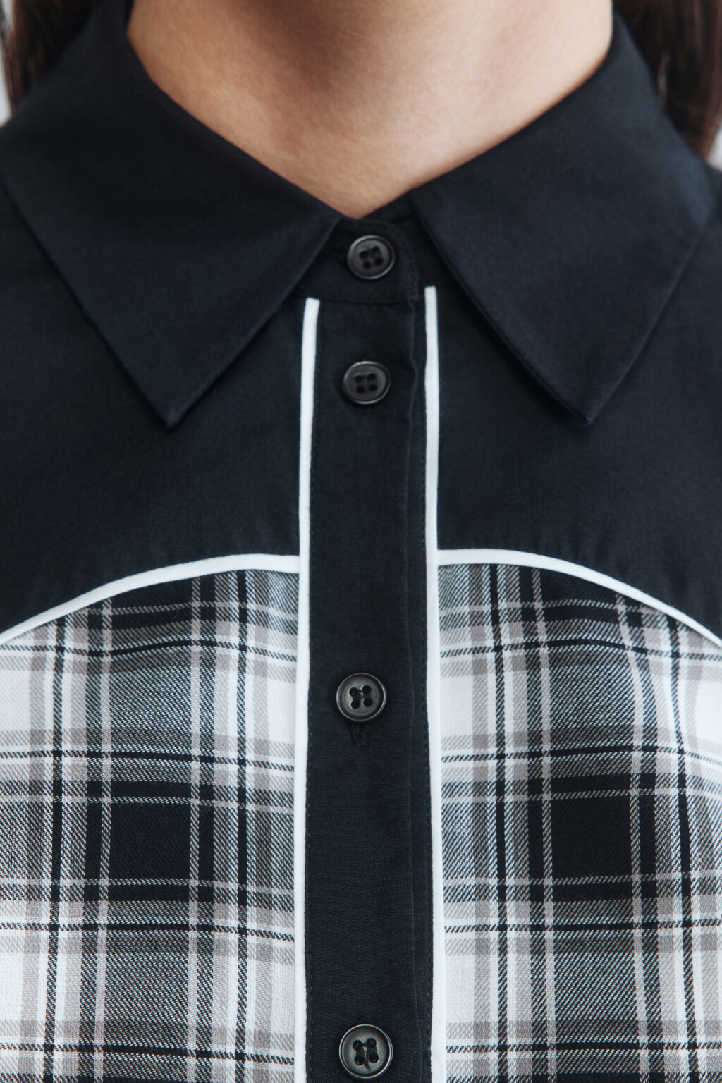 Рубашка укороченная в ковбойском стиле - цвет черный - 6