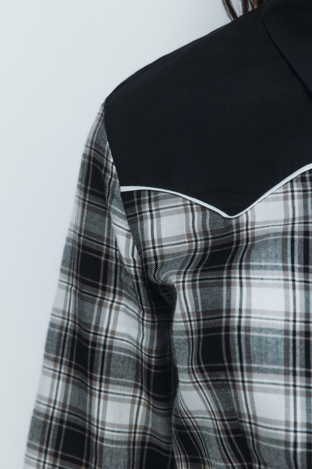 Рубашка укороченная в ковбойском стиле - цвет черный - 7